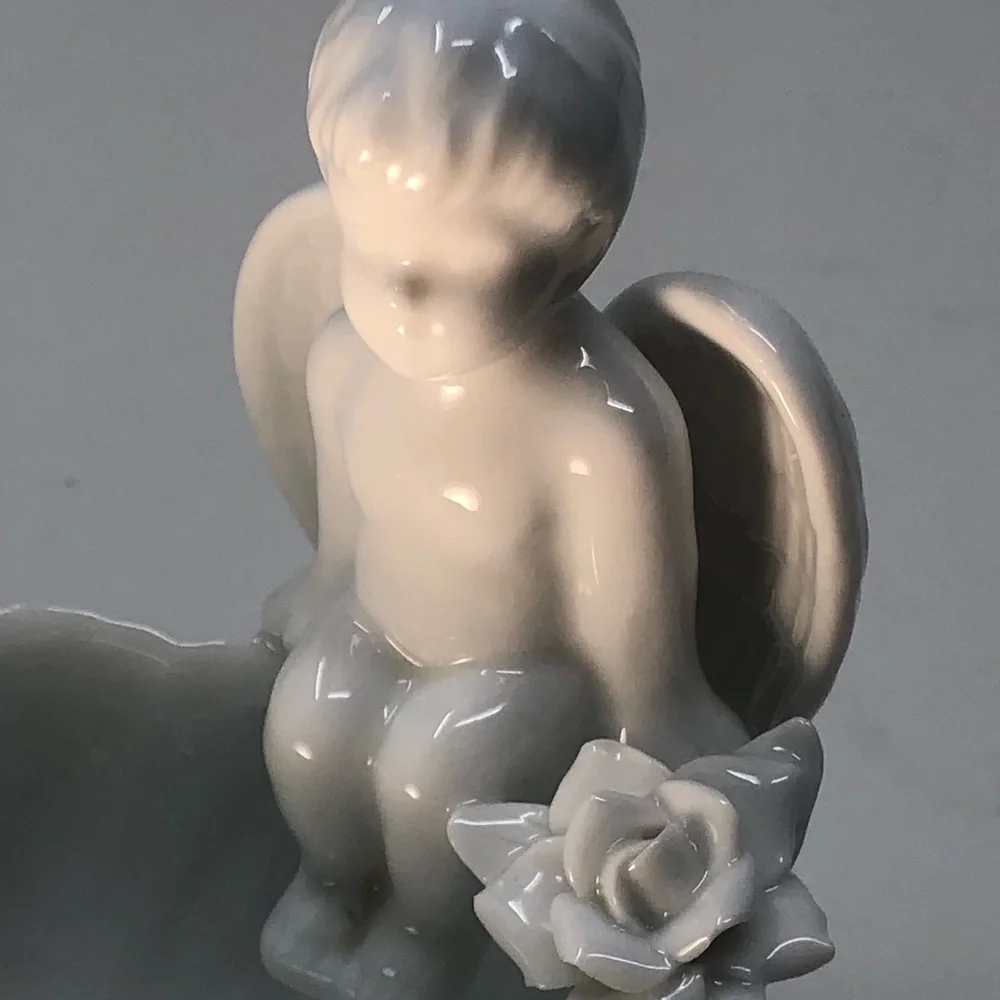 White Ceramic Angel Planter